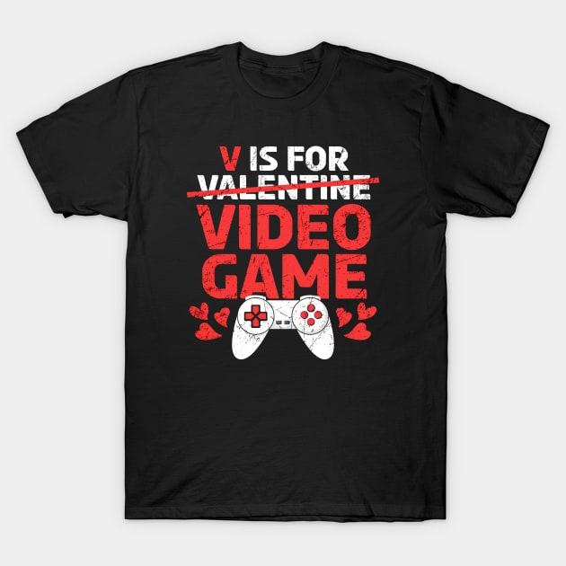 V For Valentine / Video Games T-Shirt by Design Malang